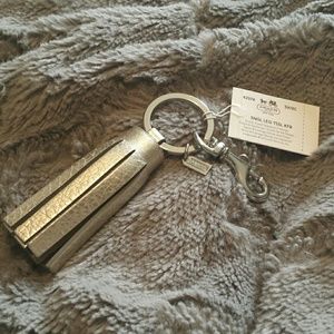 New Coach Legacy Metallic Tassle Keyfob