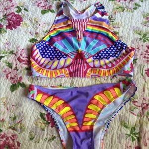 Colorful Halter Bikini Brazilian Cut SML