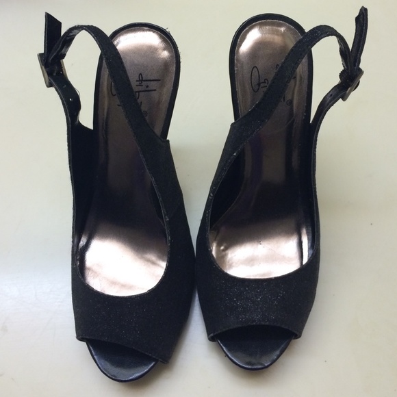 Black sparkle heels