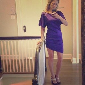 Sexy Royal purple Alice & Olivia asymmetrical mini