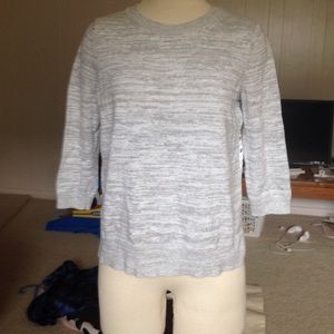 Gap gray & white eyelet back sweater
