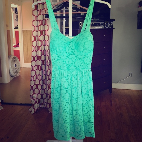 Aqua/teal colored lace dress