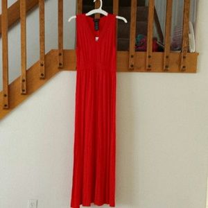 Red maxi dress
