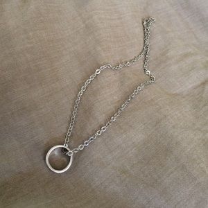 Silver Necklace with ring