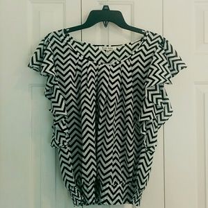 Black and White Chevron Top