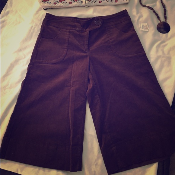 Corduroy Flare Cropped Pants