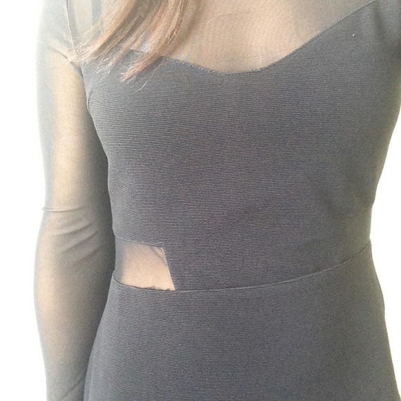 Black bodycon dress with mesh (Medium) - Picture 4 of 4