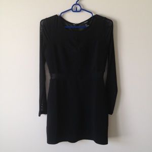 Black bodycon dress with mesh (Medium)