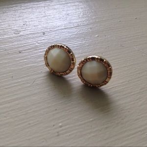 Banana Republic white earrings with gold trim