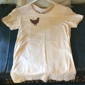 American Apparel Tee with Chicken Appliqué