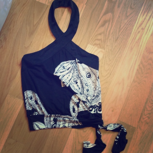 Marciano black and white print halter