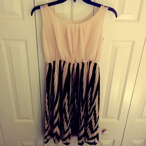 Forever 21 Cream and Black Dress