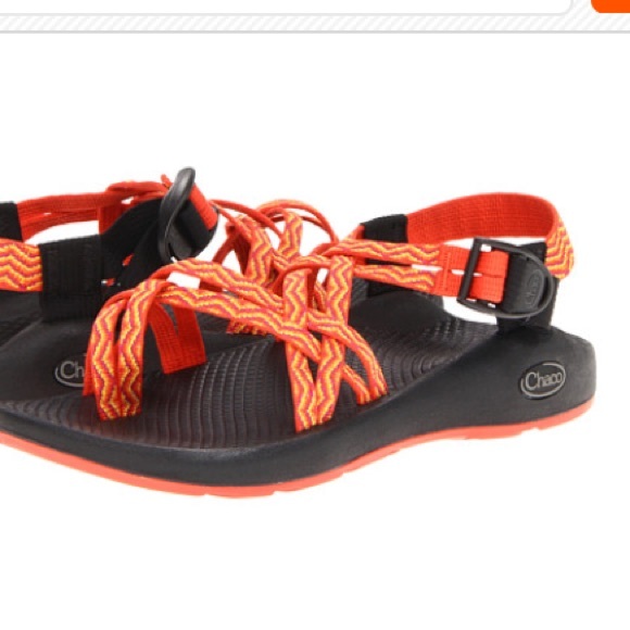 ISO orange chevron chacos