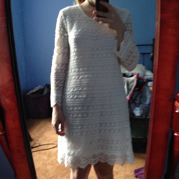 h&m dress with sheer slip underneath
