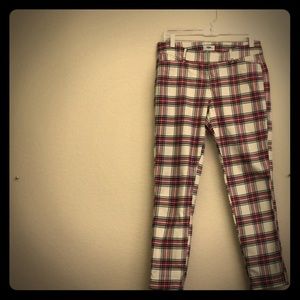 Old Navy Skinny Leg Plaid Chino Size 2