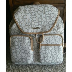 Calvin Klein Vanilla Leather Backpack ( NWT )
