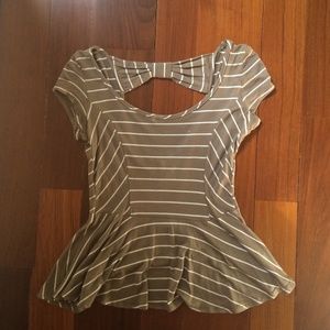 Striped peplum top