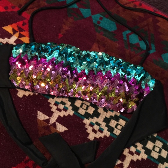 Multicolored Sequin VS Bikini Top