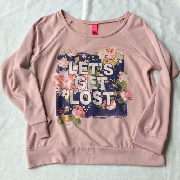 Just Ginger Sweaters - NWT "Let's Get Lost" Pink Sweatshirt S L XL XXL