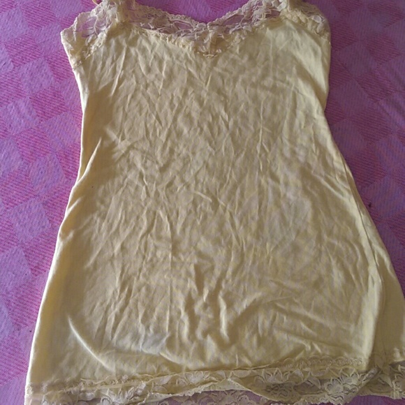 Yellow lace tank top