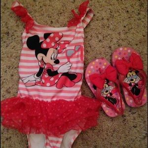 Disney swim suit w/ sandals