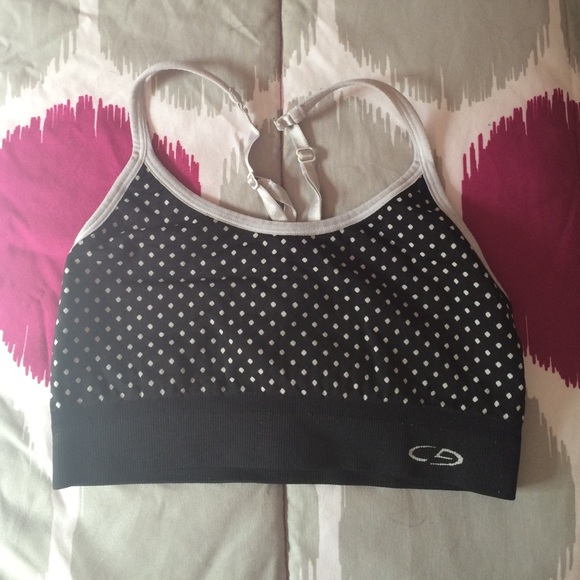 Black Polka Dot Sports Bra