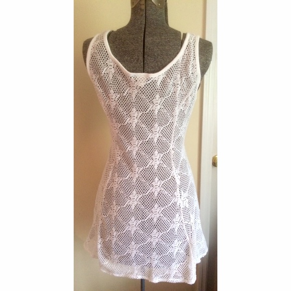 White Knit Swim/Beach Coverup Dress - Picture 3 of 3