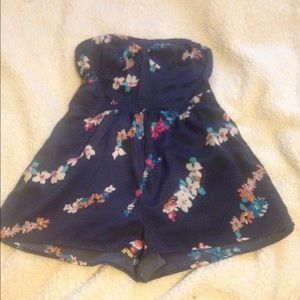 .Blue Floral Romper.
