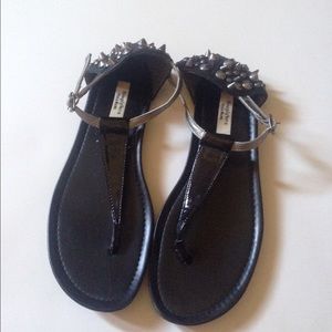 Vera Wang black studded sandals