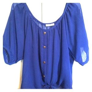 Blue Button-up Blouse