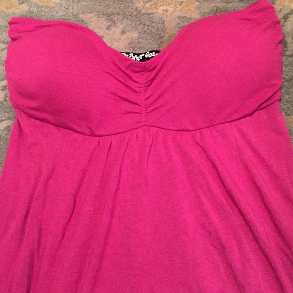 Strapless fuscia pink dress/coverup - Picture 3 of 3