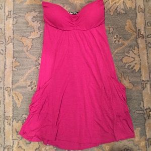Strapless fuscia pink dress/coverup