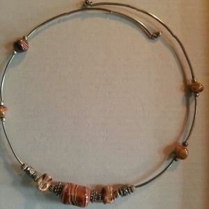Vintage choker style necklace with brown stones
