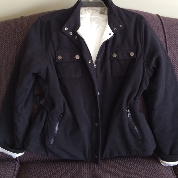 Warm & Soft black jacket w/white satin lining - Picture 2 of 2