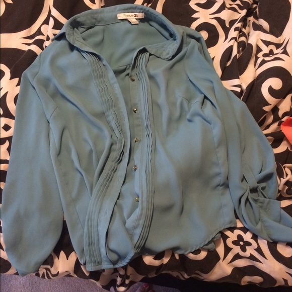 Blue Chiffon Blouse