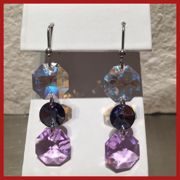 💢Swarovski  crystal silver earrings💢