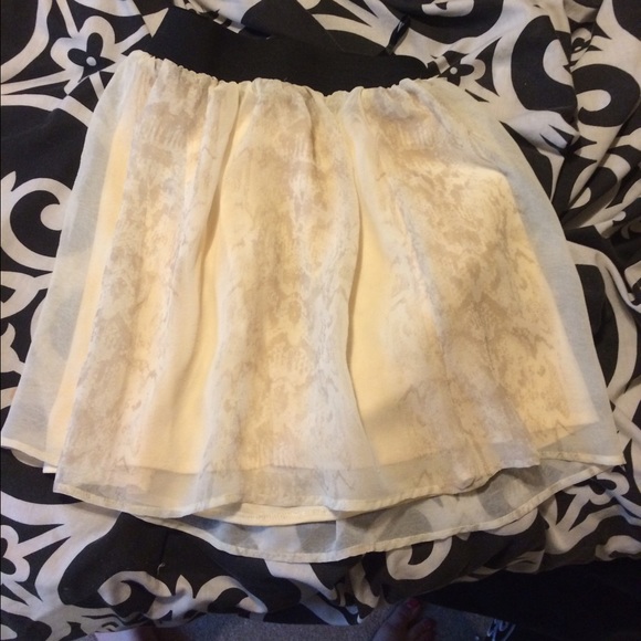 Tan patterned skirt