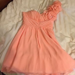 Short Coral One-strap Formal Dress