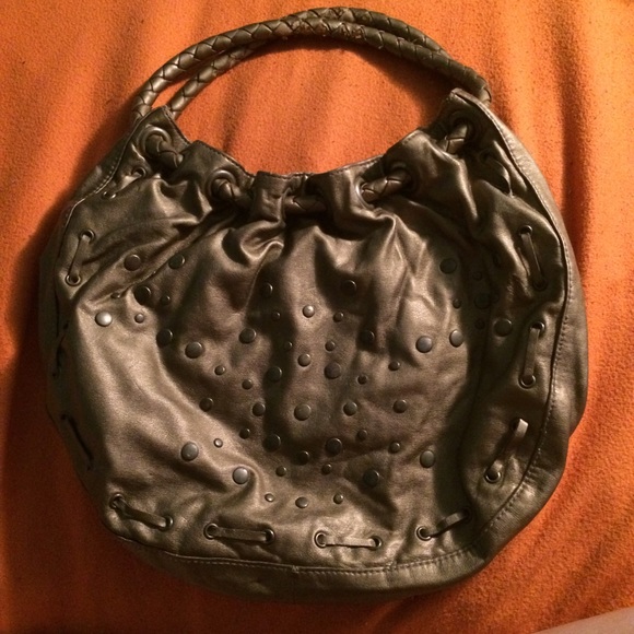 Brown Leather Studded Purse