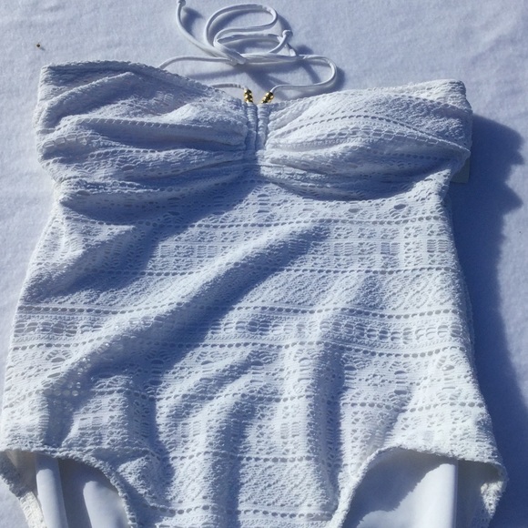 Chaps Other - 🚫SOLD TO FRIEND🚫Wht Lace Overlay Swimsuit -NWT