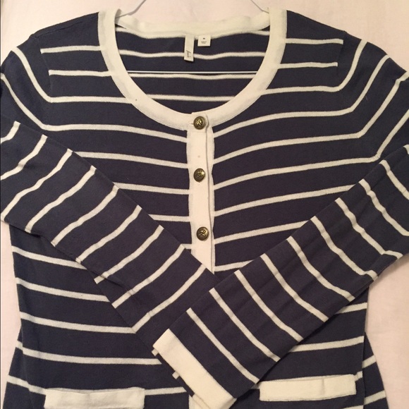 Navy and white stripped cardigan