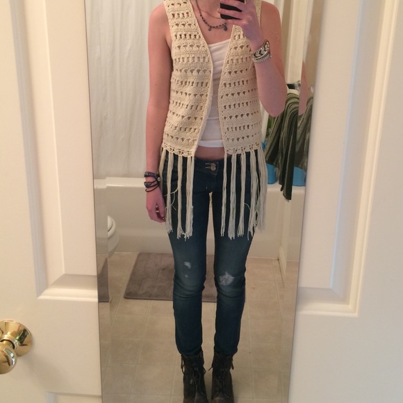 Crochet tassel vest