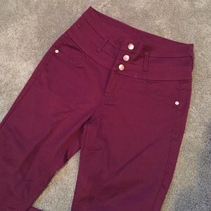 High-Waisted Red Skinny Jeans
