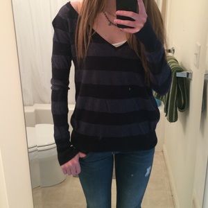 Navy blue striped sweater
