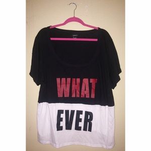 Torrid Color Blocked "WHATEVER" Scoop Neck