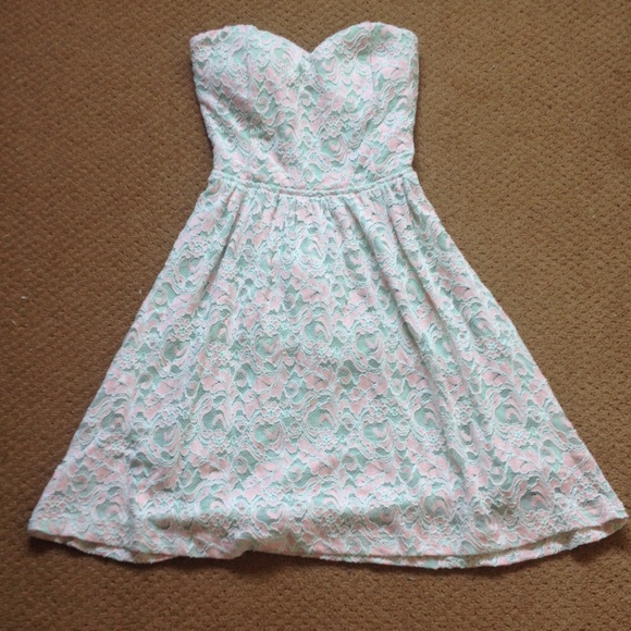 Pastel lace tube dress from Love Culture.
