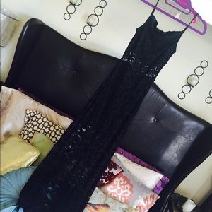 ❌SOLD❌ Black Sheer Lace Evening Gown