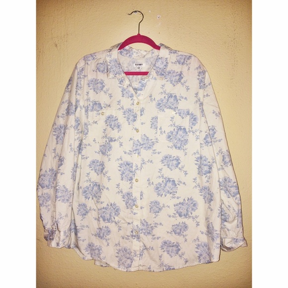 White Floral Button Up