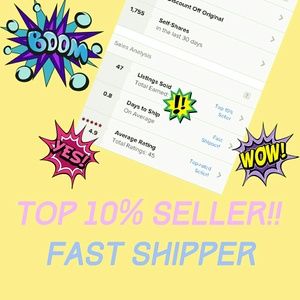 I'm a TOP 10% Seller & Fast Shipper I'm a TOP 10% Seller & Fast Shipper