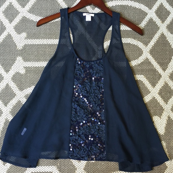 Navy Sparkle Blouse